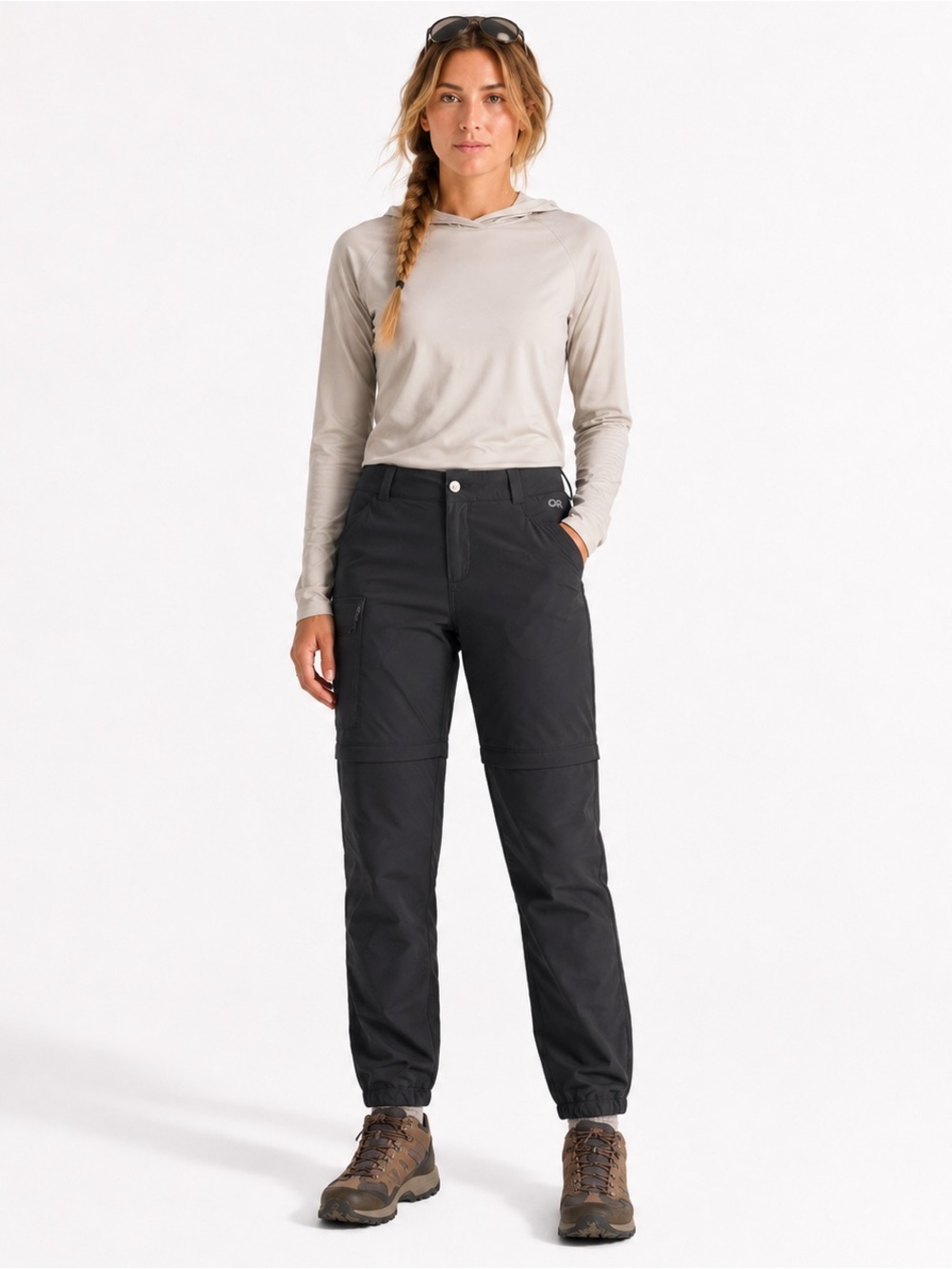 Outdoor Research Hiking Pants Women’s Size 12 Black Zip Leg Cargo Trail Pants